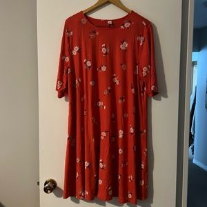 Coral Floral Aline Dress